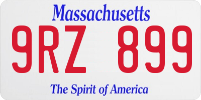 MA license plate 9RZ899