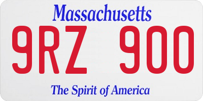 MA license plate 9RZ900