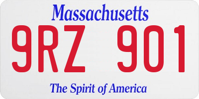 MA license plate 9RZ901