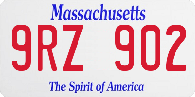 MA license plate 9RZ902