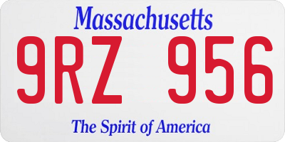 MA license plate 9RZ956