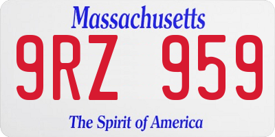 MA license plate 9RZ959