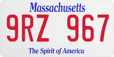 MA license plate 9RZ967