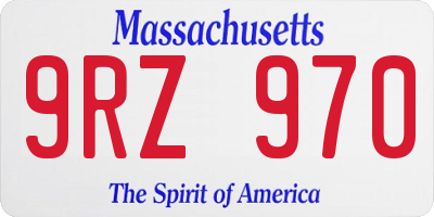 MA license plate 9RZ970