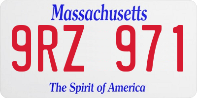 MA license plate 9RZ971