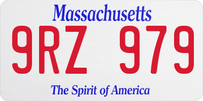 MA license plate 9RZ979