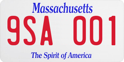 MA license plate 9SA001