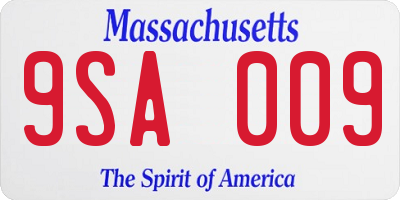 MA license plate 9SA009
