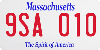 MA license plate 9SA010
