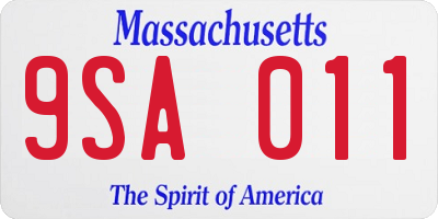 MA license plate 9SA011