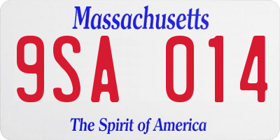 MA license plate 9SA014