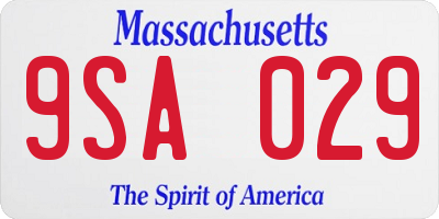 MA license plate 9SA029