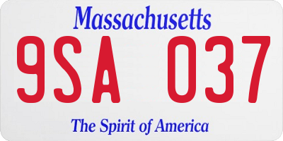 MA license plate 9SA037