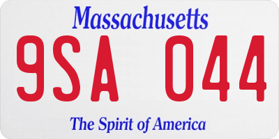 MA license plate 9SA044