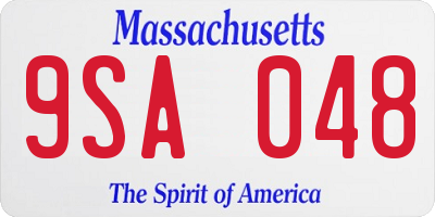 MA license plate 9SA048
