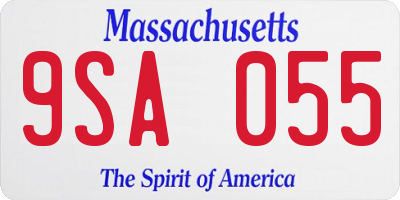 MA license plate 9SA055