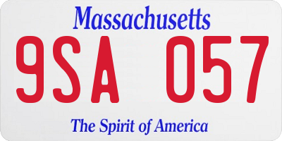 MA license plate 9SA057