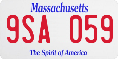MA license plate 9SA059
