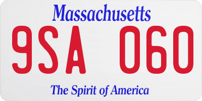 MA license plate 9SA060