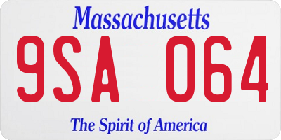 MA license plate 9SA064