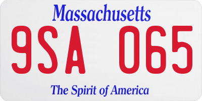 MA license plate 9SA065