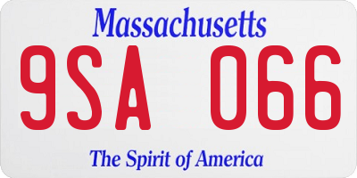 MA license plate 9SA066