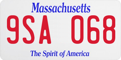 MA license plate 9SA068