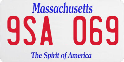 MA license plate 9SA069