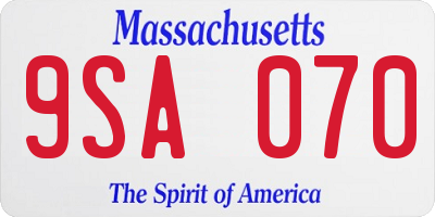 MA license plate 9SA070