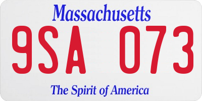 MA license plate 9SA073