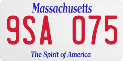 MA license plate 9SA075