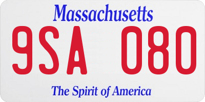 MA license plate 9SA080