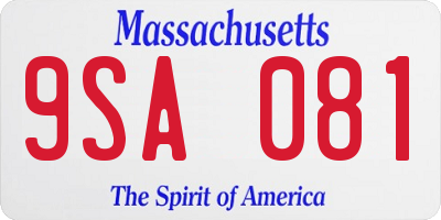 MA license plate 9SA081