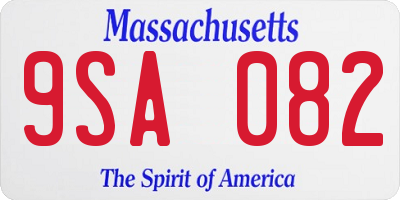 MA license plate 9SA082