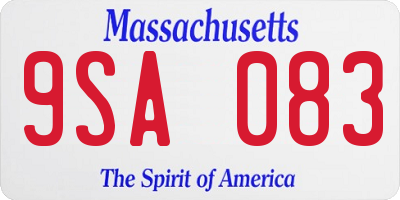 MA license plate 9SA083