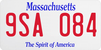 MA license plate 9SA084