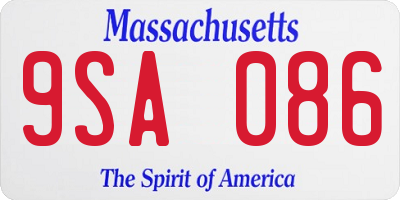 MA license plate 9SA086