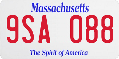 MA license plate 9SA088