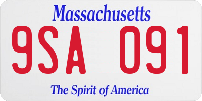 MA license plate 9SA091