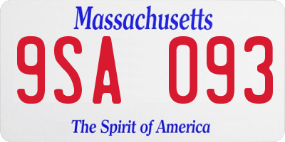 MA license plate 9SA093