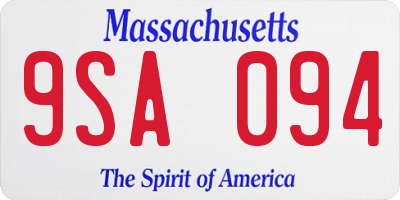 MA license plate 9SA094
