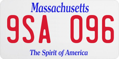 MA license plate 9SA096