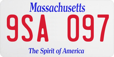 MA license plate 9SA097