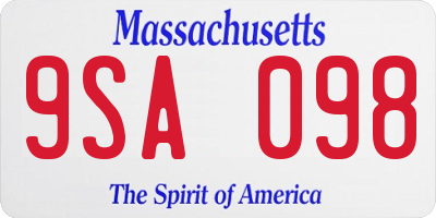 MA license plate 9SA098