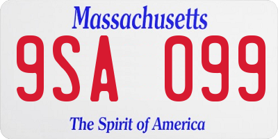 MA license plate 9SA099