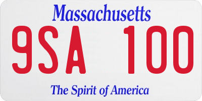 MA license plate 9SA100