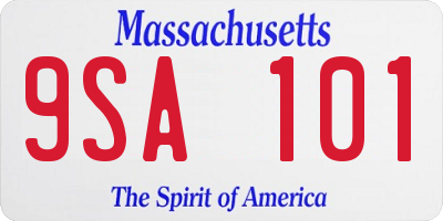 MA license plate 9SA101
