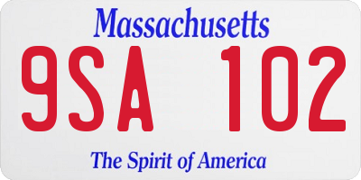 MA license plate 9SA102