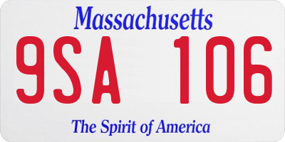 MA license plate 9SA106
