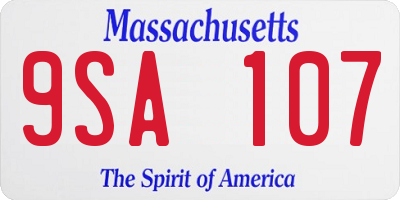 MA license plate 9SA107